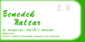 benedek maltar business card